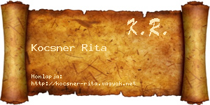 Kocsner Rita névjegykártya